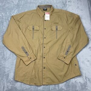 Mecca USA Shirt Mens 3X‎ Khaki Classic Long Sleeve Collared Button Up MB3110701